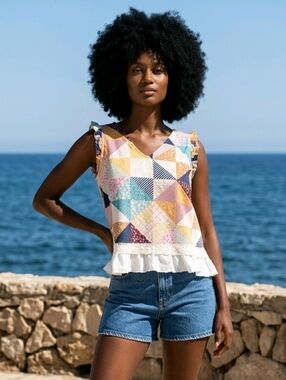 OOAK PATCHWORK LACE TANK SZ. SM-LG